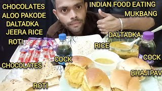 Asmr Eating Bhajipav Daltadka Roti Rice Chocolates  Indian Food Eating Show  Mukbang  Bigbites [upl. by Neelloc619]