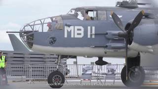 SkyFair Startup and Practice  PBJ B25 Hellcat Bearcat Avenger Mosquito Corsair  Warbirds [upl. by Lonny]