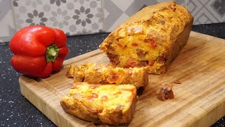 Cake aux chorizo et poivrons ultra moelleux – Recette rapide et facile [upl. by Weitzman934]