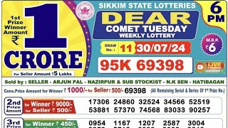 Sikkim State Dear Comet Thursday Weekly Lottery  Sikkim lottery result live 6pm  Sikkim State Dear [upl. by Rudolph]