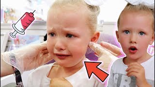 SHOCK SURPRISE  5 YEAR OLD GETS HER EARS PIERCED FOR THE FIRST TIME EMOTIONAL [upl. by Canute23]