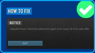 How to Fix COD MW3 Lobby Not Found Error Cause 10 Error Code 2901 on Xbox Game Pass [upl. by Odrahcir]