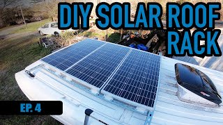 DIY Roof Rack  Ram Promaster Unistrut Solar Brackets  Van Build EP4 [upl. by Nennarb983]