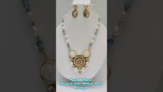 Pearl amp Floral Pendant with Mother Pearl Earrings pearl jewellery fashion trendingreels [upl. by Craig]