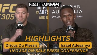 Dricus Du Plessis VS Israel Adesanya UFC 305 OnSale Press Conference Highlights [upl. by Waxman]