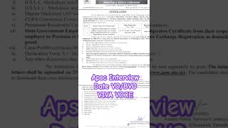 APSC Interview Viva Voce for VO BVO  Veterinary Officer  interview vivavoce veterinary apsc [upl. by Sonitnatsnoc]