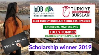 IsDBTURKEY Scholarship 20212022 for International Students  Fully Funded Scholarship in Turkey [upl. by Araik163]