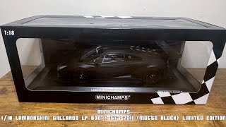 MINICHAMPS 118 LAMBORGHINI GALLARDO LP 600  GT3 2011 Matte Black LIMITED EDITION [upl. by Chute]