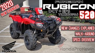 2020 Honda Foreman RUBICON 520 DCT  EPS ATV Review of Specs  Changes amp WalkAround TRX520FA6 [upl. by Azial]