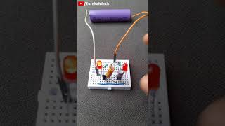 Astable multivibratör using transistor experiment  blinking LED Astable multivibrator on breadboard [upl. by Ann]