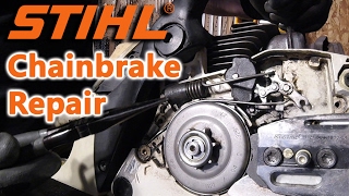 Stihl Chainbrake Repair How To Ground Saw [upl. by Lud34]