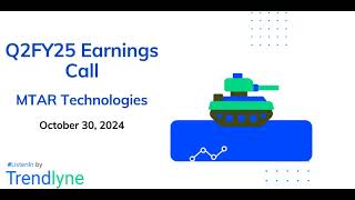 MTAR Technologies Earnings Call for Q2FY25 [upl. by Ellednahc914]