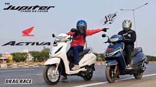 Honda Activa 110 Vs TVS Jupiter 110  Drag Race  Who Will Win [upl. by Salangi773]