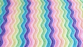 Simple Crochet Ridged Ripple Blanket  Scarf [upl. by Ikceb35]