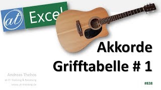 Grifftabelle für Gitarrenakkorde in Excel  Teil 1  Aufbau und Bedingte Formatierung [upl. by Bringhurst103]