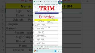 Trim function in excel 😳 excel excelskills [upl. by Yert]