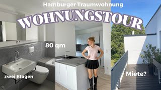 LEERE WOHNUNGTOUR unsere neue Traumwohnung in Hamburg Neubau zwei Etagen zwei BalkoneBäder [upl. by Eimmot]