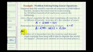 Ex Linear Equation Application Oil Reserves [upl. by Haukom]