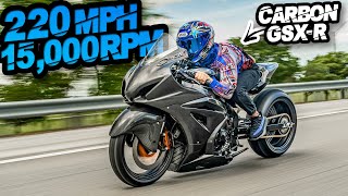 220MPH Carbon Suzuki GSXR SCREAMS 15000RPM  60130MPH 2X Seconds Busa amp H2 Killer [upl. by Esele]