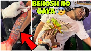 Himanshu Permanent Tattoo Banwate Hue Behosh Ho Gaya😰😰  Skater Rahul [upl. by Ecinahs]