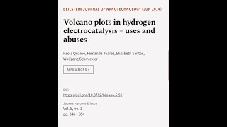 Volcano plots in hydrogen electrocatalysis – uses and abuses  RTCLTV [upl. by Fabrice]