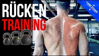 Die 5 besten Kettlebell Übungen für den Rücken  LATS TRAPS amp ERECTOR SPINAE [upl. by Adnilram]