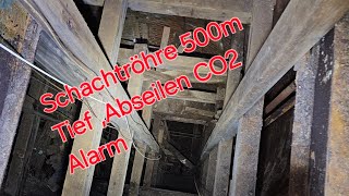 Abseilen in Förderschacht mit 500m Teufe Erkundung CO2 Alarm [upl. by Newel546]