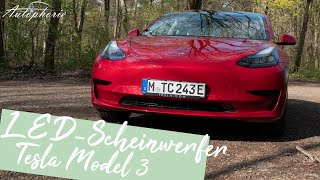 2021 Tesla Model 3 LEDScheinwerfer Test 4K  Autophorie Extra [upl. by Idelia867]