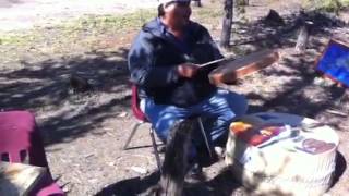 Singing Aboriginal song with Dene drum  20 May 2015  Black Lake culture camp [upl. by Alleda]