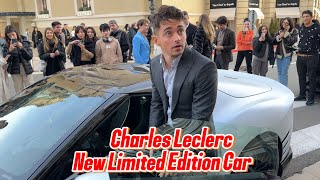 Ferrari Charles Leclerc Receiving His New Ferrari 812 Competizione A In Hotel De Paris Monaco [upl. by Adialeda]