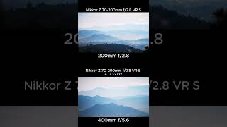 Compare Nikkor Z 70200mm f28  TC20X 140400mm f56 nikon nikoncreators teleconverter [upl. by Suoirad]