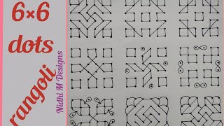 Daily use 6×6 dots rangoli for beginners Easy muggulu9 days simple rangoli designsSquare🔲 rangoli [upl. by Einiar889]