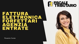 FATTURA ELETTRONICA FORFETTARI  AGENZIA DELLE ENTRATE [upl. by Elfrida]