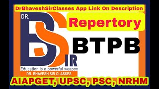 BTPB Repertory  Boenninghausen  Repertory Homoeopathy DrBhavesh Sir Classes  Part3 [upl. by Lerej]