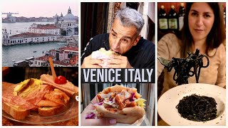 Venice Food Tour  Black Ink Pasta What is CICCHETTI And Where To Eat It Cheap [upl. by Yeh]