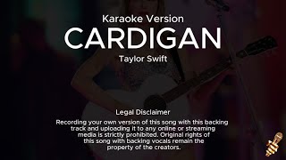 Taylor Swift  Cardigan Karaoke Version [upl. by Ynnelg239]