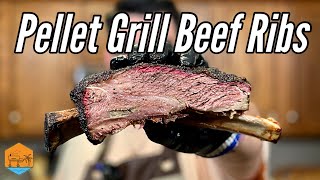 The EASIEST Way to Smoke Beef Ribs on a Pellet Grill [upl. by Ellard969]