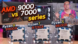 รีวิวซีพียู AMD สรุปจบ 9900X 9700X 9600X vs 7000 series ทั้ง Ryzen 5 7 9 ทำงานเล่นเกมซื้อตัวไหนดี [upl. by Darahs]