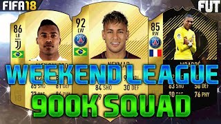 FIFA 18 900K1000K SQUAD BUILDER feat NEYMAR MBAPPE IF ALEX SANDRO  FUT CHAMPIONS TEAM [upl. by Rosenkrantz392]