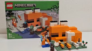 ReviewLEGO MINECRAFT 21178 The Fox Lodge [upl. by Adleremse203]