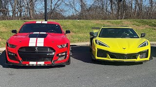 REVIEW 2023 C8 Corvette Z06 vs 2020 Shelby GT500 American Juggernauts [upl. by Kavanaugh162]