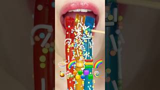 ASMR EMOJI FOOD 🍜🌈🍯🟨🟩🌈🍹🍡🟠🔵🟪🟩🍭 이모지 먹방 sped up [upl. by Polk991]