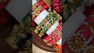 ✨ Floral bangles ✨ silkthreadkundanbangles [upl. by Tiphanie]