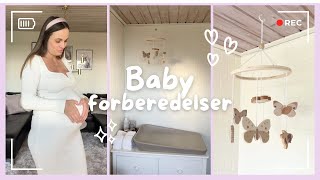 Pakker hospitalstasken og gør puslepladsen klar👶🏻🧸🩷 De sidste babyforberedelser│LOUISE SOPHIA♡ [upl. by Pelagia]