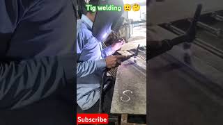 Tig welding SS gate shots video🥽 [upl. by Leahkim]