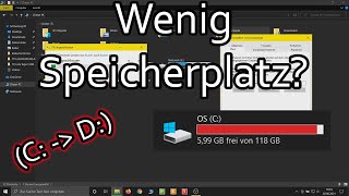 Zu wenig Speicherplatz Windows 10 Benutzerordner verschieben [upl. by Berri]