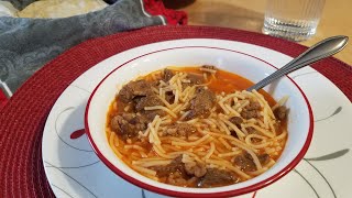 Sopa de fideo con carne de res😋 comida de rancho [upl. by Florella]