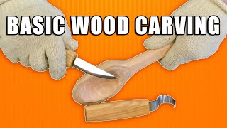 Wood Carving for Beginners  Basic Wood Carving Tutorial [upl. by Aicilet174]