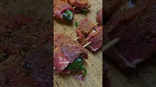 Steak 🥩 Wrapped Jalapeño Poppers bbq grill jalapeno beef texas outdoors foodporn [upl. by Akaya]