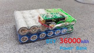 How To Make a 36000 mAh Power Bank Using Old 18650 battery [upl. by Melbourne255]